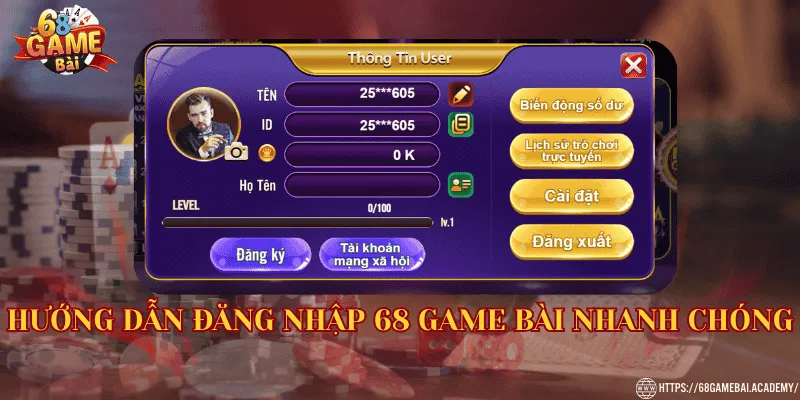 Đăng nhập 68 Game Bài